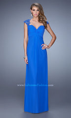 Open-Back Empire-Waist Long La Femme Prom Dress