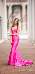 Stunning Pink Strapless Mermaid Prom Dress with Lace Up Back, Evening Dress, PD3822984