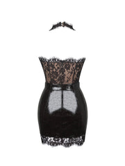 Faris Mahogany Plunging Halter Belted Mini Dress