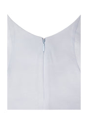 Eira Mist Blue Cowl Scarf-Detail Mermaid Maxi Dress