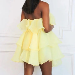 Elegant Sweatheart Strapless A-line Short Mini Homecoming Dress, HD32683