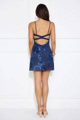 Songs Written Mesh Mini Dress Navy