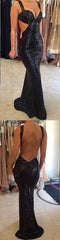 Long Black Sequined Sparkly Sexy Backless Evening Party Cocktail Prom Dresses Online,PD0200