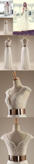 Long Cap Sleeve Sexy V-neck Side Slit Popular Wedding Prom Gown Dress, WD0121