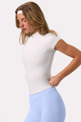 Soft Active Quarter-Zip Top in Milk