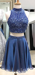 Royal Blue Beading Chiffon Mismatched Homecoming Dresses ,HD0038