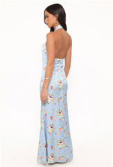 PETAL & PUP - MILA HALTER NECK FLORAL MAXI DRESS