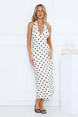 Spotlight Babe Halter Maxi Dress Beige