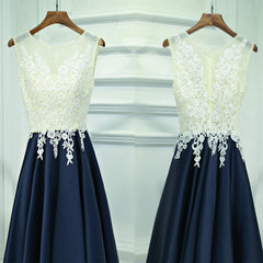 Generous Refreshing Color Scoop Neckline Sleeveless Lace Decals Beads Homecoming Dresses,BD00206
