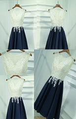 Generous Refreshing Color Scoop Neckline Sleeveless Lace Decals Beads Homecoming Dresses,BD00206