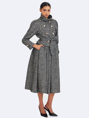 Katalina Black & White Tweed Backless Midi Dress