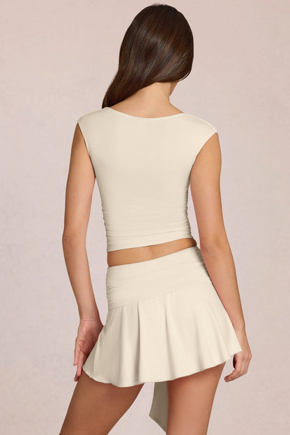 Modal Plunge Top in Ivory