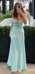 Elegant Light Blue Sweetheart Strapless Cut-Out Long Prom Dress, Evening Dress, PD4003