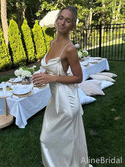 Elegant Ivory Cowl-Neck Backless Long Mermaid Prom Dress, Evening Dress, PD382153