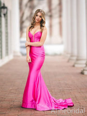 Stunning Pink Strapless Mermaid Prom Dress with Lace Up Back, Evening Dress, PD3822984