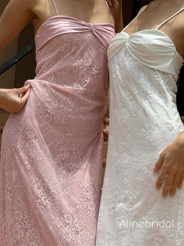 Elegant Blush Pink Floral Prints Long Prom Dress, Evening Dress, PD382237
