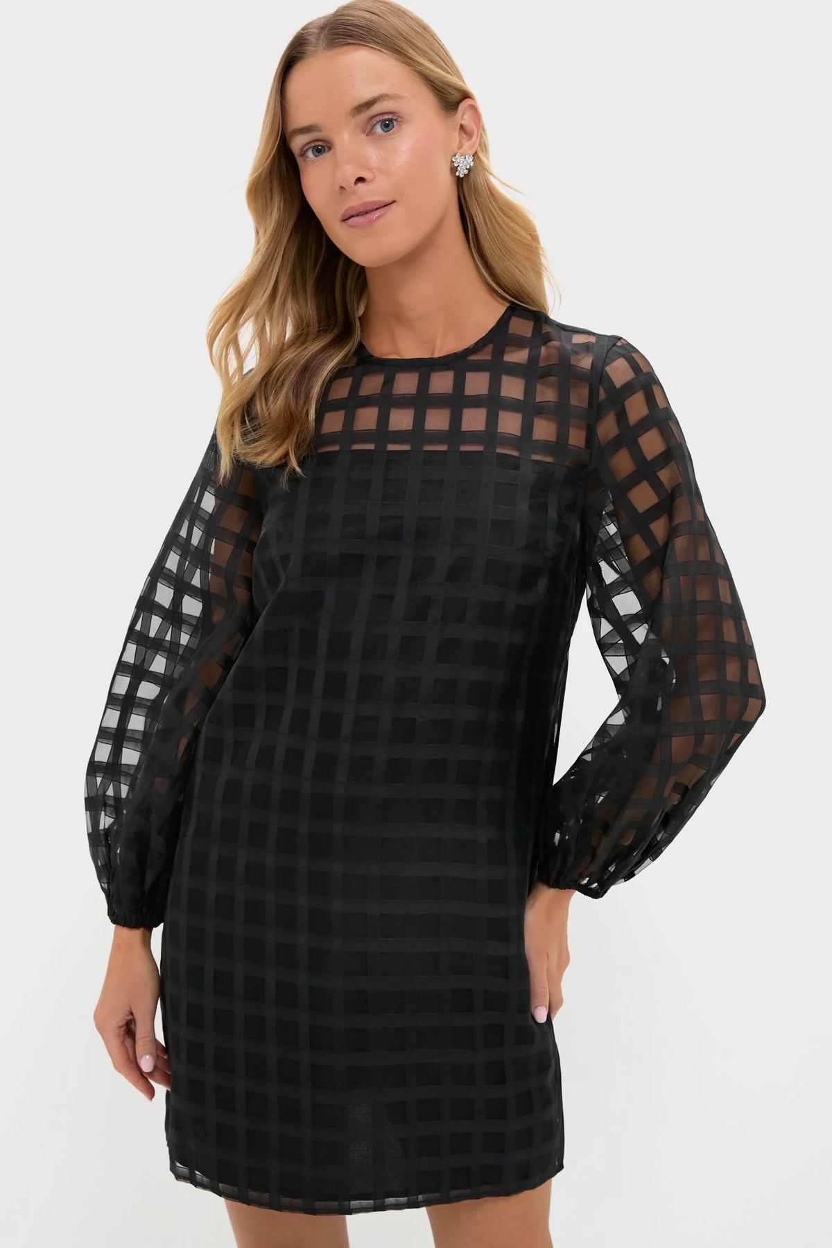 Organza Windowpane Janie Mini Dress