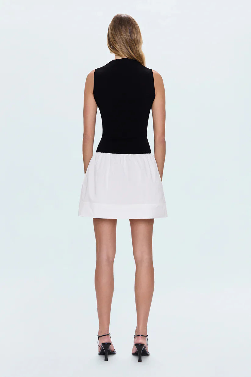 PISTOLA - ADRIENNE MINI DRESS NOIR AND LE BLANC