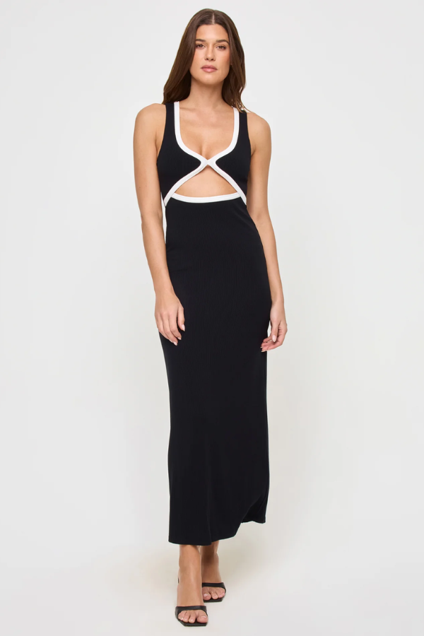 LSPACE - STEPH DRESS BLACK CREAM