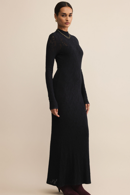 Z SUPPLY - ADEN MESH SWEATER DRESS BLACK