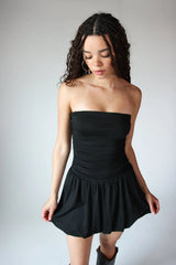 Strapless Bubble Hem Mini Dress