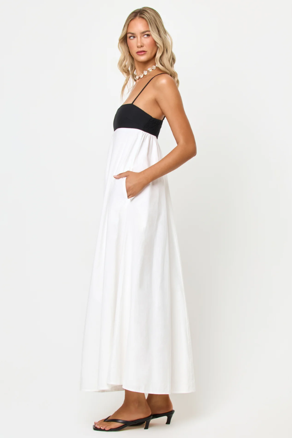 LSPACE - RAVEENA DRESS BLACK CREAM