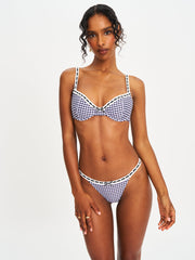 Genevia Gingham Lace Decoration Bikini Bottom