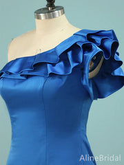 Elegant Blue One Shoulder A-line Short Mini Homecoming Dress, HD32657