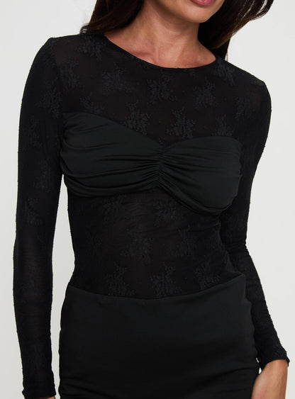 Perissa Long Sleeve Mini Dress Black