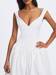 Siena White Satin Sweetheart Wedding Gown