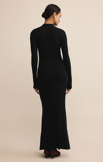 Z SUPPLY - ADEN MESH SWEATER DRESS BLACK