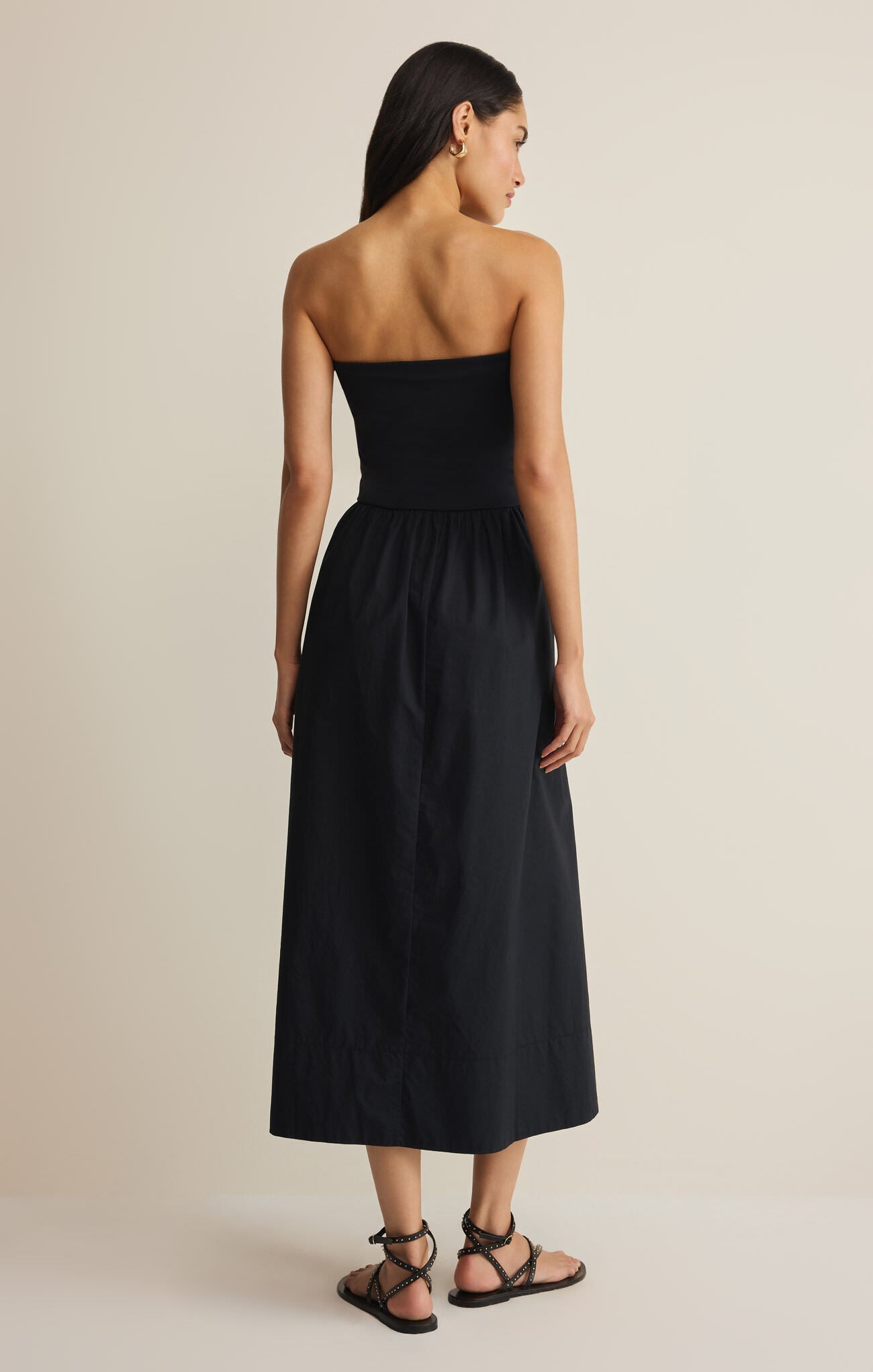 Z SUPPLY - SUNSOUGHT STRAPLESS MIDI DRESS BLACK