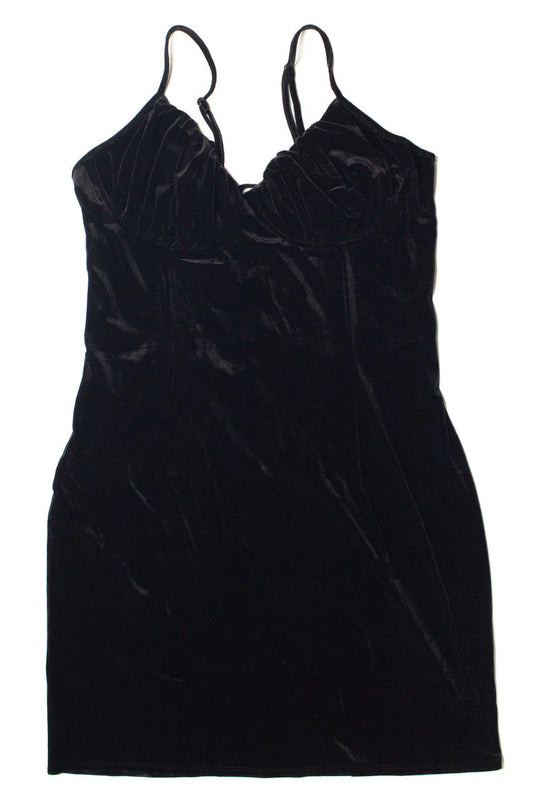 Extended Sizes Lace Up Back Velvet Dress