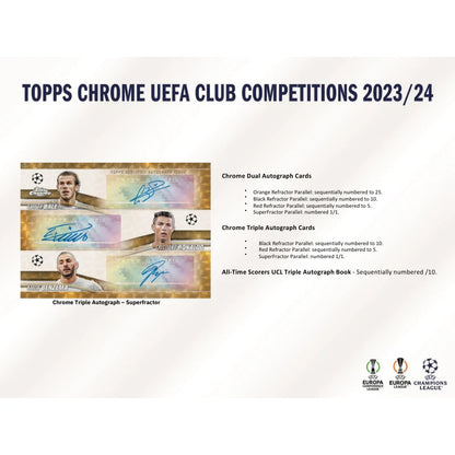 2023/24 Topps UEFA Club Competitions Chrome Soccer Jumbo Box