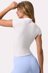 Soft Active Quarter-Zip Top in Milk