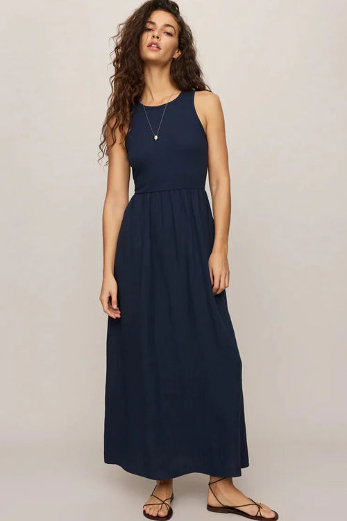 Z SUPPLY - CHARLOTTE RIB MIDI DRESS ECLIPSE
