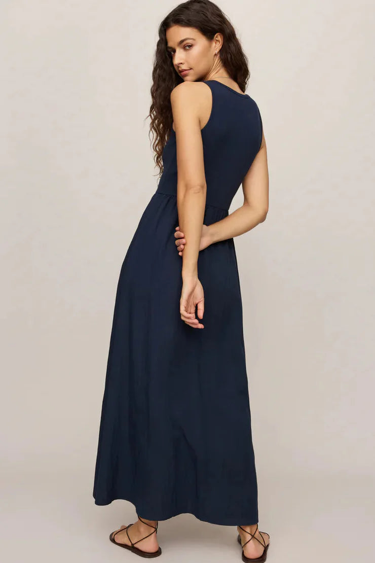 Z SUPPLY - CHARLOTTE RIB MIDI DRESS ECLIPSE