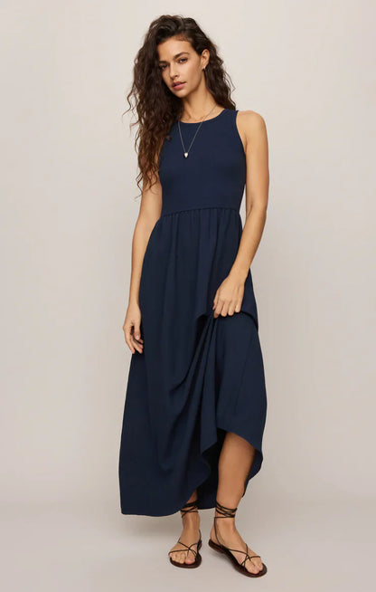 Z SUPPLY - CHARLOTTE RIB MIDI DRESS ECLIPSE