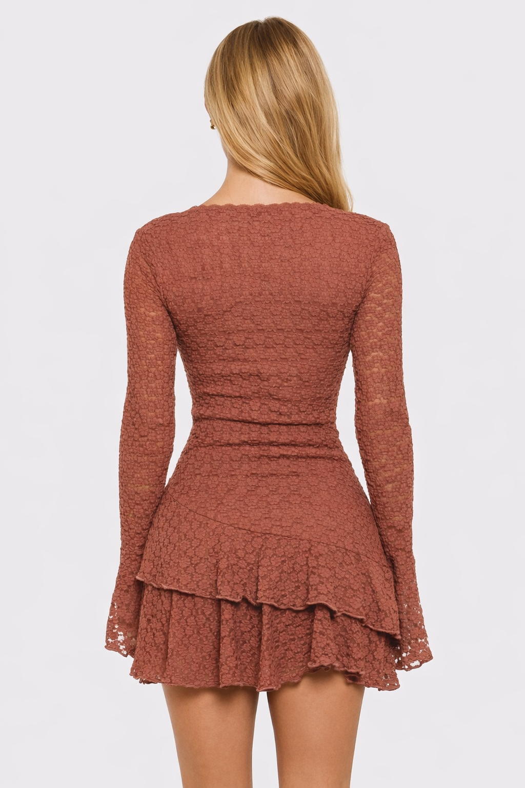SWIRL EXCLUSIVE - SIENNA LACE RUFFLE MINI DRESS