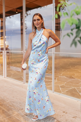 PETAL & PUP - MILA HALTER NECK FLORAL MAXI DRESS