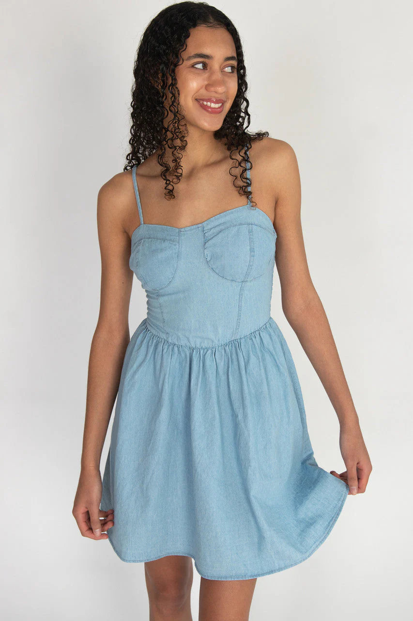 Denim Bustier Bodice Dress