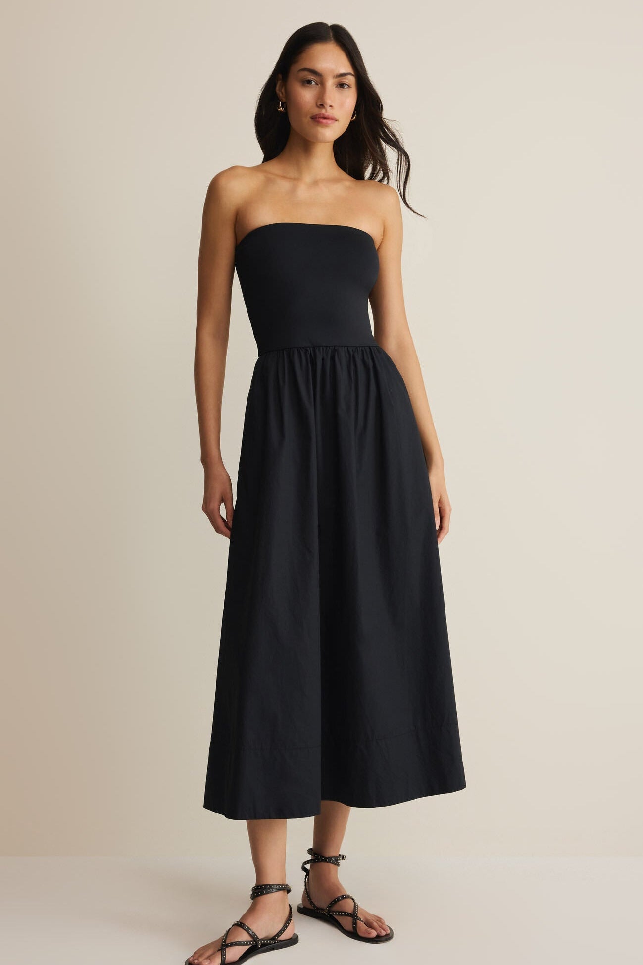 Z SUPPLY - SUNSOUGHT STRAPLESS MIDI DRESS BLACK
