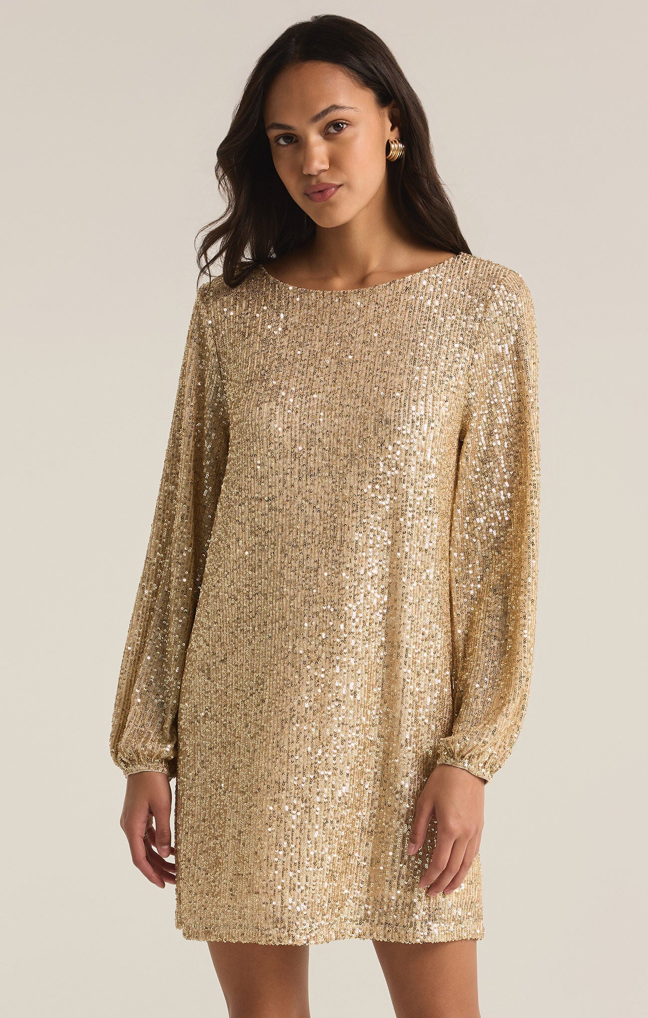 Z SUPPLY - ANDROMEDA SEQUIN DRESS CHAMPAGNE