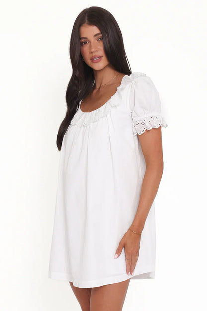 PETAL & PUP - MERLYN MINI DRESS WHITE