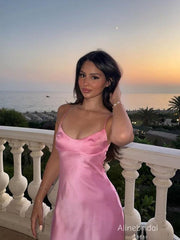 Elegant Pink Scoop Long Mermaid Prom Dress, Party Dress, PD382281